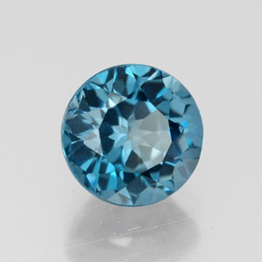 1.82 ct Blue Topaz Stone, Natural Topaz in Round Facet Shape for Sale