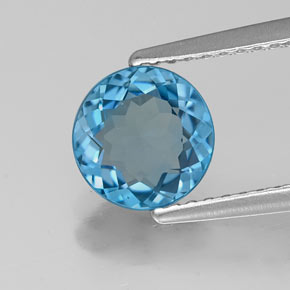 1.41 ct Blue Topaz Gemstone, Topaz Gem in Round Facet Shape for Sale.