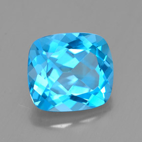 3.28 ct Blue Topaz Stone, Natural Topaz in Cushion-Cut Shape for Sale