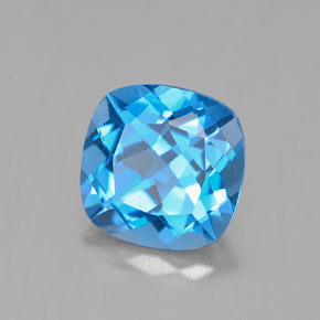 2.53 ct Blue Topaz Stone, Natural Topaz in Cushion-Cut Shape for Sale