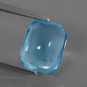 3.33 ct Blue Topaz Gemstone, Topaz Gem in Octagon Cabochon Shape for Sale.