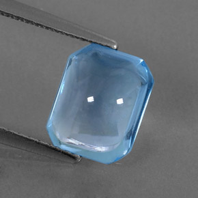3.08 ct Blue Topaz Gemstone, Topaz Gem in Octagon Cabochon Shape for Sale.