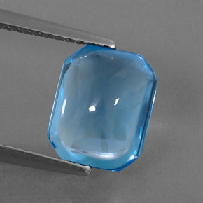 3.45 ct Blue Topaz Gemstone, Topaz Gem in Octagon Cabochon Shape for Sale.