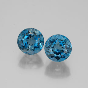 2.52 ct Blue Topaz Gemstone, Topaz Gem in Round Facet Shape for Sale.