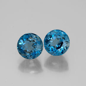 2.52 ct Blue Topaz Stone, Natural Topaz in Round Facet Shape for Sale
