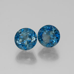 2.42 ct Blue Topaz Stone, Natural Topaz in Round Facet Shape for Sale