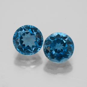3.53 ct Blue Topaz Gemstone, Topaz Gem in Round Facet Shape for Sale.