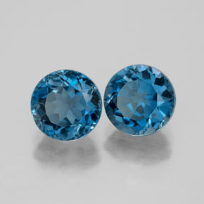 3.53 ct Blue Topaz Stone, Natural Topaz in Round Facet Shape for Sale