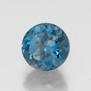 2.14 ct Blue Topaz Stone, Natural Topaz in Round Facet Shape for Sale