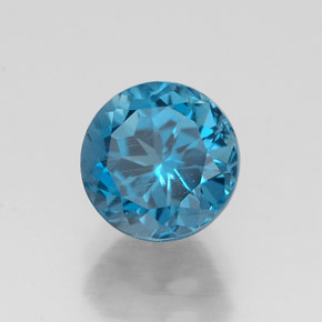 1.91 ct Blue Topaz Stone, Natural Topaz in Round Facet Shape for Sale