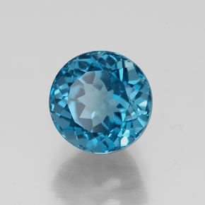 1.99 ct Blue Topaz Stone, Natural Topaz in Round Facet Shape for Sale
