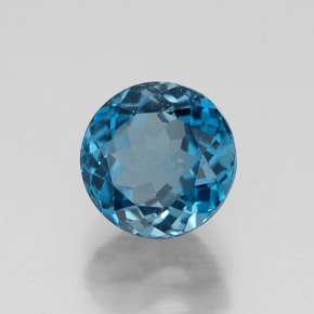 1.92 ct Blue Topaz Stone, Natural Topaz in Round Facet Shape for Sale