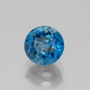 1.21 ct Blue Topaz Stone, Natural Topaz in Round Facet Shape for Sale