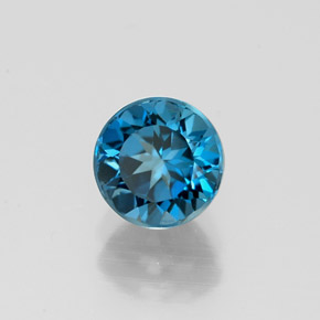1.33 ct Blue Topaz Stone, Natural Topaz in Round Facet Shape for Sale