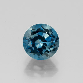 1.78 ct Blue Topaz Gemstone, Topaz Gem in Round Facet Shape for Sale.