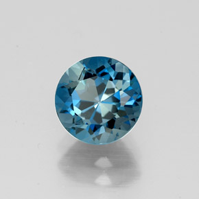 1.78 ct Blue Topaz Stone, Natural Topaz in Round Facet Shape for Sale