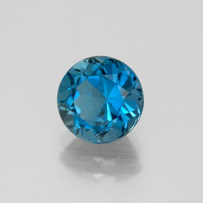 1.68 ct Blue Topaz Stone, Natural Topaz in Round Facet Shape for Sale