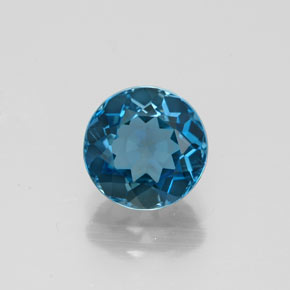 1.74 ct Blue Topaz Gemstone, Topaz Gem in Round Facet Shape for Sale.