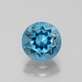 1.60 ct Blue Topaz Gemstone, Topaz Gem in Round Facet Shape for Sale.