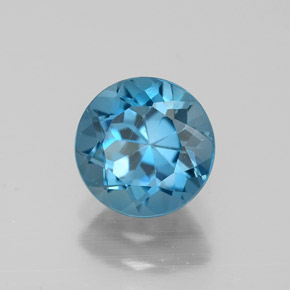 1.60 ct Blue Topaz Stone, Natural Topaz in Round Facet Shape for Sale