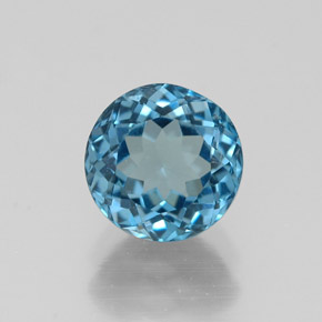 1.85 ct Blue Topaz Gemstone, Topaz Gem in Round Facet Shape for Sale.