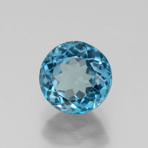 1.85 ct Blue Topaz Stone, Natural Topaz in Round Facet Shape for Sale