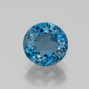 1.72 ct Blue Topaz Gemstone, Topaz Gem in Round Facet Shape for Sale.