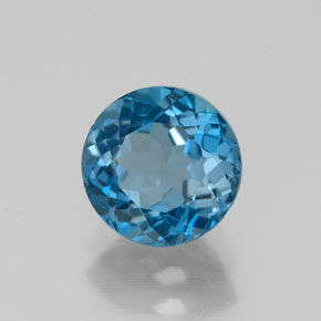 1.72 ct Blue Topaz Stone, Natural Topaz in Round Facet Shape for Sale