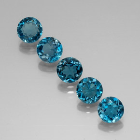 5.33 ct Blue Topaz Gemstone, Topaz Gem in Round Facet Shape for Sale.