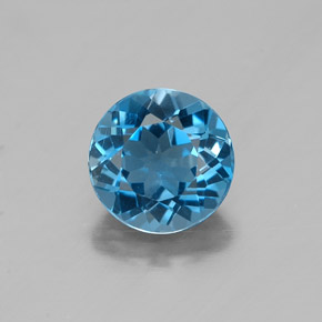 1.46 ct Blue Topaz Gemstone, Topaz Gem in Round Facet Shape for Sale.