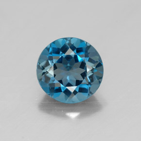 1.55 ct Blue Topaz Gemstone, Topaz Gem in Round Facet Shape for Sale.