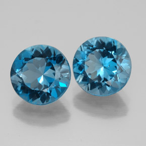 4.80 ct Blue Topaz Stone, Natural Topaz in Round Facet Shape for Sale