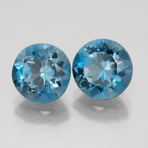 4.75 ct Blue Topaz Stone, Natural Topaz in Round Facet Shape for Sale