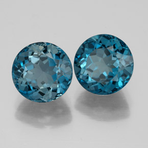 5.60 ct Blue Topaz Stone, Natural Topaz in Round Facet Shape for Sale