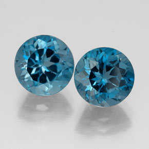 5.31 ct Blue Topaz Gemstone, Topaz Gem in Round Facet Shape for Sale.