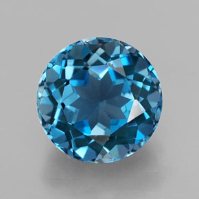2.86 ct Blue Topaz Gemstone, Topaz Gem in Round Facet Shape for Sale.