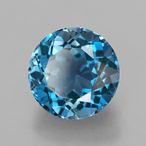 2.86 ct Blue Topaz Stone, Natural Topaz in Round Facet Shape for Sale