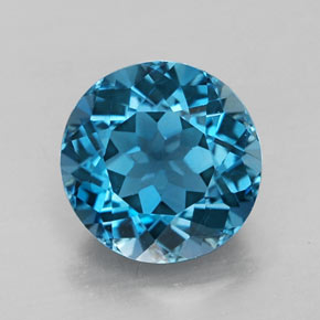 2.55 ct Blue Topaz Gemstone, Topaz Gem in Round Facet Shape for Sale.