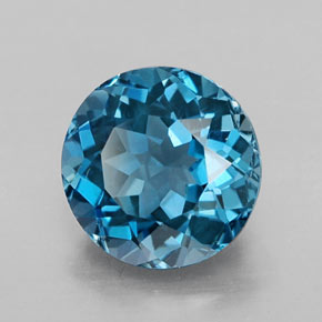 2.55 ct Blue Topaz Stone, Natural Topaz in Round Facet Shape for Sale