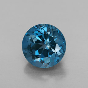 2.89 ct Blue Topaz Gemstone, Topaz Gem in Round Facet Shape for Sale.