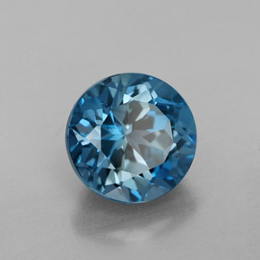 2.89 ct Blue Topaz Stone, Natural Topaz in Round Facet Shape for Sale