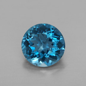 2.38 ct Blue Topaz Gemstone, Topaz Gem in Round Facet Shape for Sale.