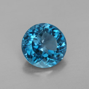2.38 ct Blue Topaz Stone, Natural Topaz in Round Facet Shape for Sale