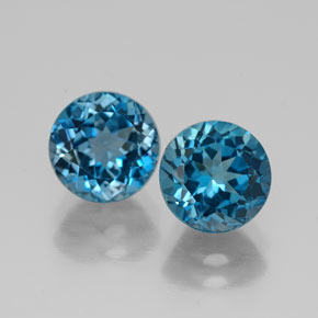 4.16 ct Blue Topaz Gemstone, Topaz Gem in Round Facet Shape for Sale.