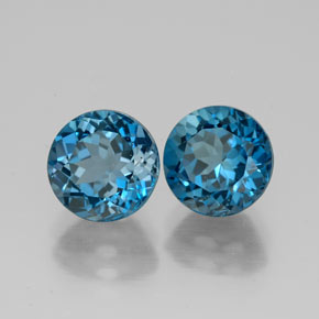 4.16 ct Blue Topaz Stone, Natural Topaz in Round Facet Shape for Sale