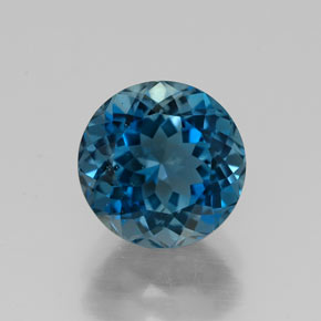2.89 ct Blue Topaz Gemstone, Topaz Gem in Round Facet Shape for Sale.