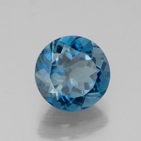 2.23 ct Blue Topaz Stone, Natural Topaz in Round Facet Shape for Sale