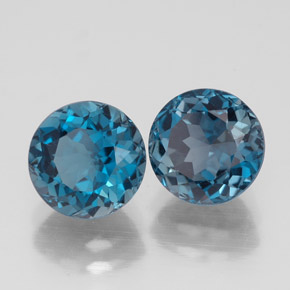 3.74 ct Blue Topaz Stone, Natural Topaz in Round Facet Shape for Sale