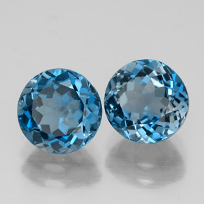 3.79 ct Blue Topaz Stone, Natural Topaz in Round Facet Shape for Sale