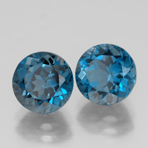 3.83 ct Blue Topaz Stone, Natural Topaz in Round Facet Shape for Sale